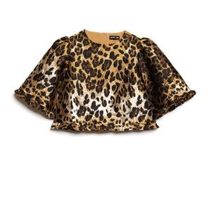 Sister Jane Gold Leopard Print Blouse